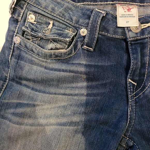 True Religion Capri Jeans Pants Size 27 Blue - Picture 4 of 5